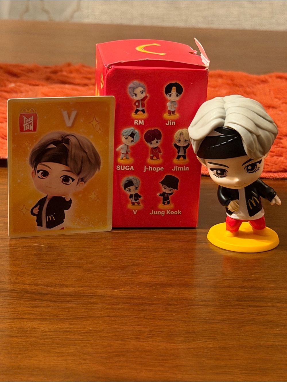McDonald's BTS V Figure with Yellow Base and Red Box 2025